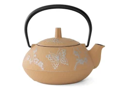 ORYOKI Teekanne Gusseisen CHOCHO, Beige, 0,6 l