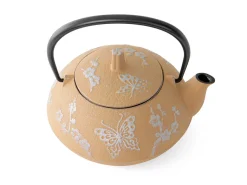 ORYOKI Teekanne Gusseisen CHOCHO, Beige, 0,6 l
