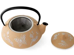 ORYOKI Teekanne Gusseisen CHOCHO, Beige, 0,6 l