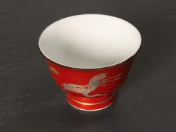 ORYOKI Teeschale Akaji Kingin Tsuru, 50 ml