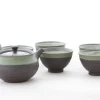 ORYOKI Teeservice Kurofukugata Midorierimaki, 6-teilig