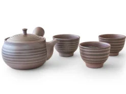 ORYOKI Teeservice Kuro Koma, Banko Yaki, 4-teilig