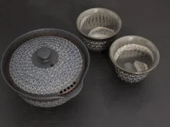 ORYOKI Teeservice Shiboridashi Nanban Mishimazume, 3-teilig
