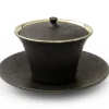 ORYOKI Teetasse Kuro Tsuya mit Untertasse und Deckel