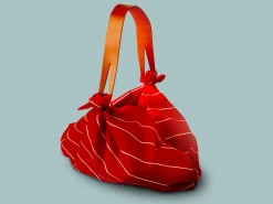 ORYOKI Umhängetasche Furoshiki Sutoraipu, rot, 70 cm