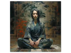 ORYOKI Wandbild Zazen #3, japanische Meditation, farbig, 1:1