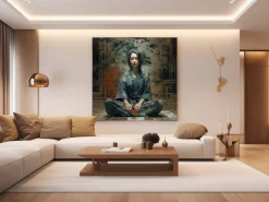 ORYOKI Wandbild Zazen #3, japanische Meditation, farbig, 1:1