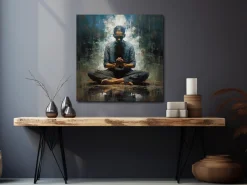 ORYOKI Wandbild Zazen #4, japanische Meditation, farbig, 1:1